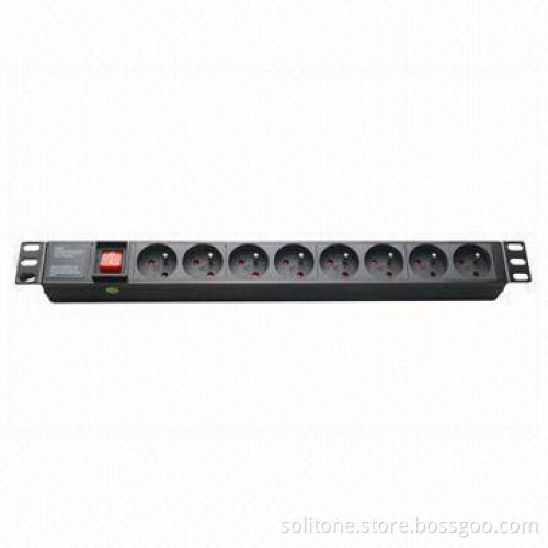PDU Power Distribution Units, Euro Plug Socket, 8-way Socket,16A, 19-inch Network Cabinet